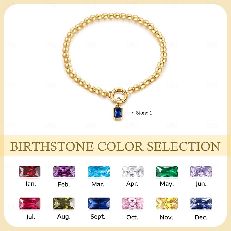 Custom Birthstone Pendant Bracelet, Choose Your Exclusive Birthstones, Romantic Wrist Jewelry Gift for Wife, Mom, Girlfriend, Perfect for Valentine's, Mother's Day, Anniversary