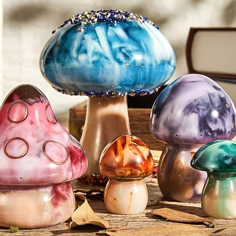 5Pcs Mushroom-Shaped Silicone Molds Set - Create Unique Home Decors with 5 Different Size Molds for Epoxy Resin Casting DIY Craft and Artistic Projects - Ideal for Crafting Jewelry Making2