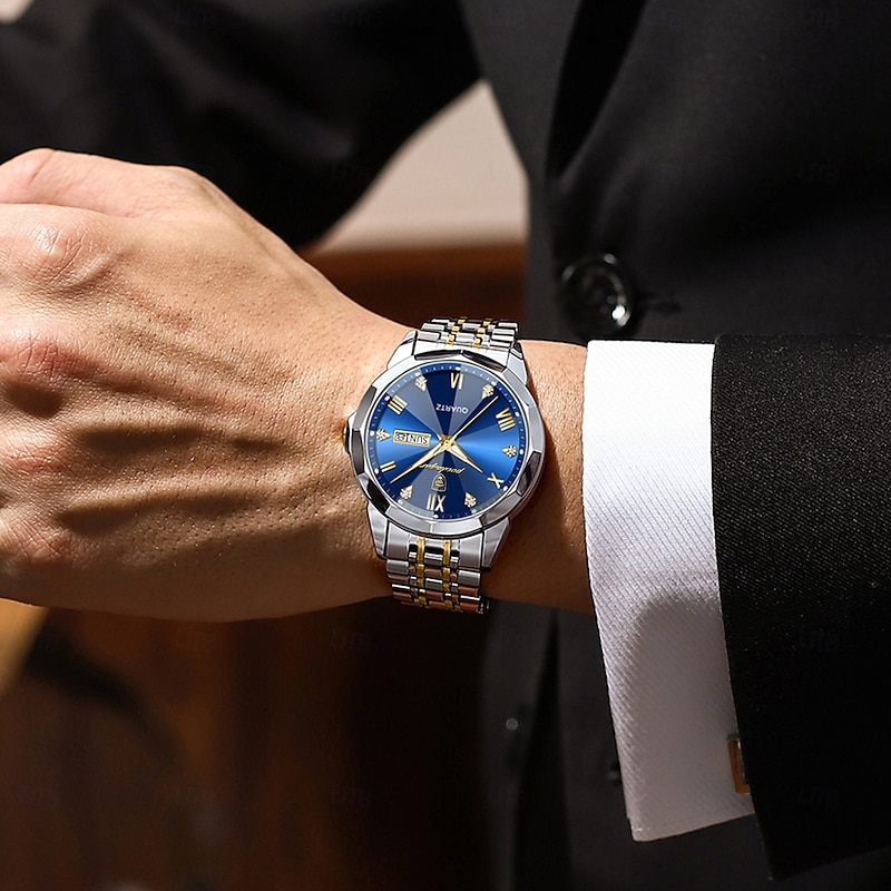 Men's Watches Luxury Fashion Original Quartz Watch for Man Wateproof  Luminous Date Week Wristwatch2