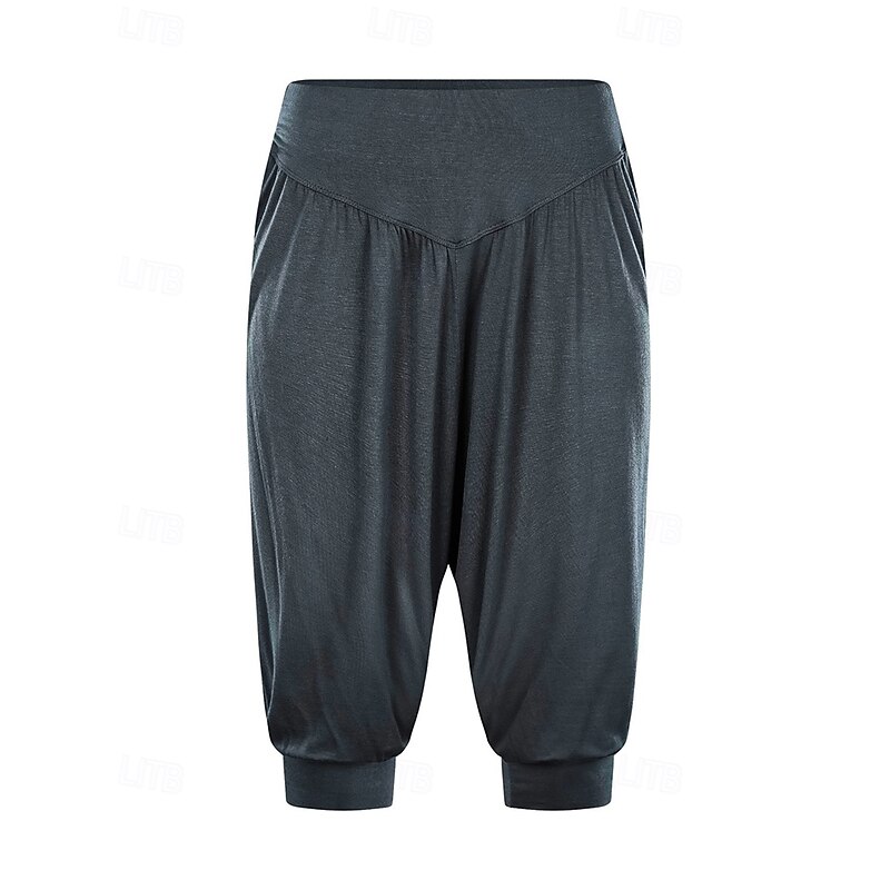 Women's Yoga Pants Harem Pants Bloomers Lightweight High Waist Gym Pilates Zumba Bottoms Solid Color Black White Burgundy Modal Fall Sports Activewear Micro-elastic