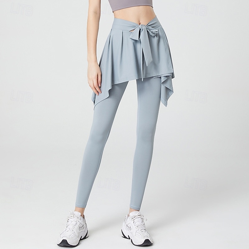 Women's fitness pants Pilates Pants Yoga Pants 2 in 1 Lightweight Gym Pilates Zumba Bottoms Solid Color Violet Black Blue Fall Sports Activewear Slim4