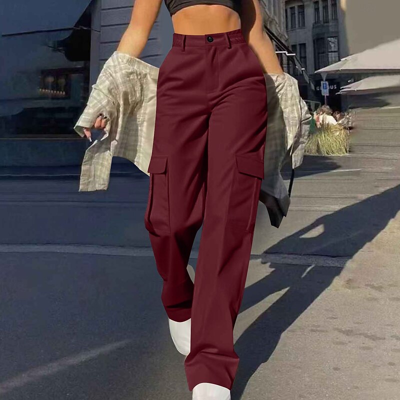 Women's Straight Casual / Sporty Full Length Natural Wine Black 3# Khaki Dark Grey Spring, Fall, Winter, Summer4