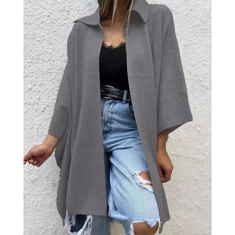 Women's Trench Coat Comfortable Irregular Hem Fashion Modern Plain Outdoor Vacation Single Breasted Long Turndown Regular Fit Long Sleeve Outerwear Rose Red Apricot Gray Fall Winter3