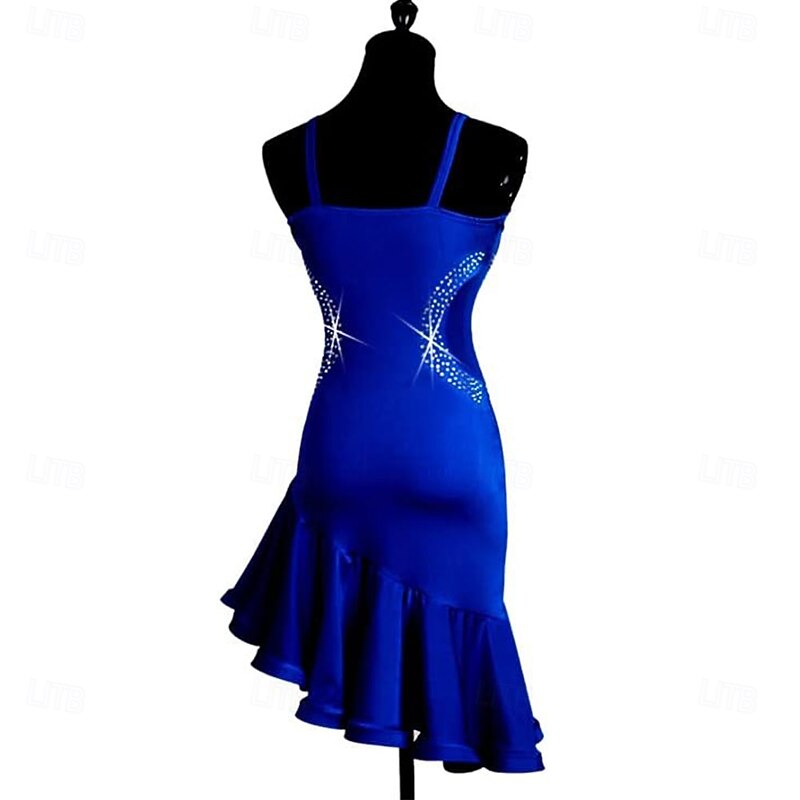 Shoulder Straps Latin Competition Costumes for Women Salsa Performance Dancing Outfit Cha Cha Ballroom Dance Dresses4