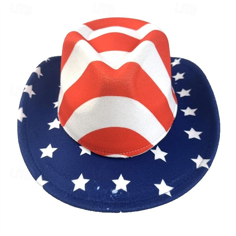 Men's Sun Hat Wild Brim Hat Red Blue Cotton Fashion Casual Daily Independence Day National Flag Sunscreen Breathable2