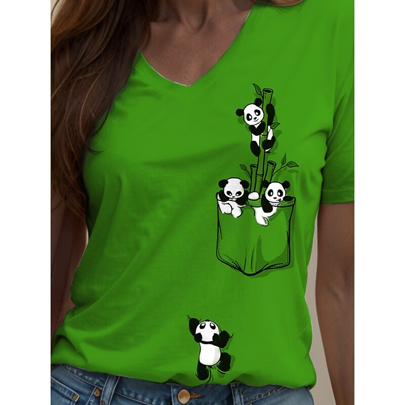 Women's T Shirt Graphic Animal Vintage Stylish Classic Short Sleeve Crew Neck V Neck Round Neck Regular Tops Daily Going out Weekend Print White Yellow Red Blue Purple Summer Spring3