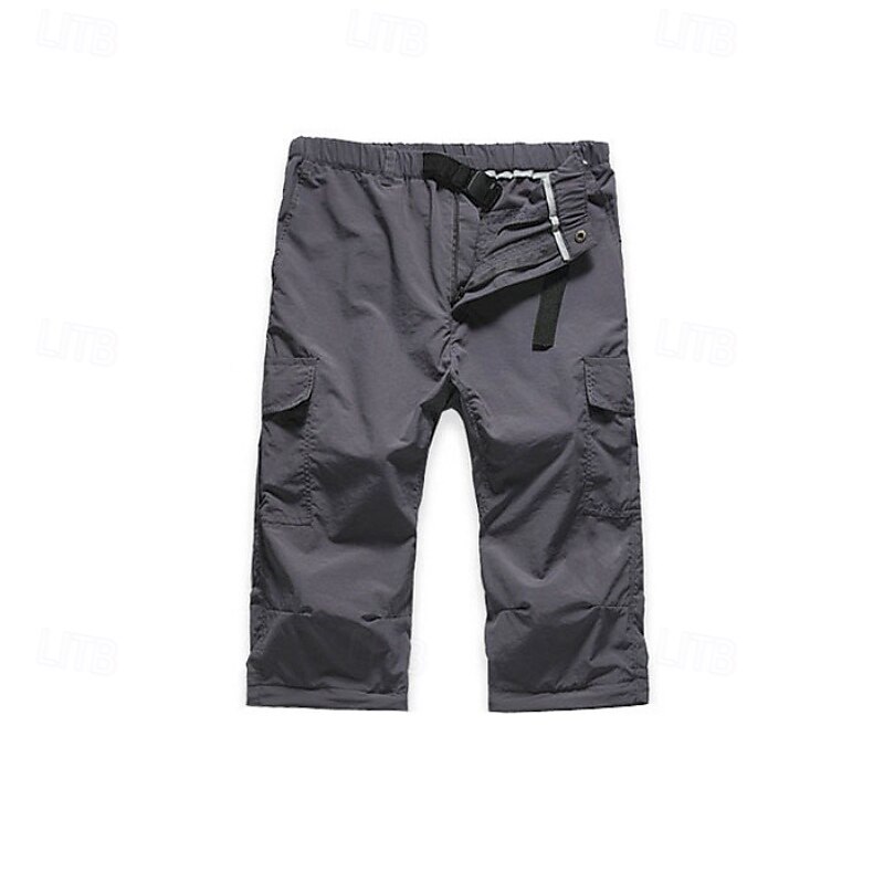 Men's Cargo Pants Convertible Zip Off Pants Hiking Pants Trousers Hiking Trousers Outdoor Regular Fit Waterproof Windproof Lightweight Bottoms Elastic Waist Dark Grey Army Green Camping / Hiking3