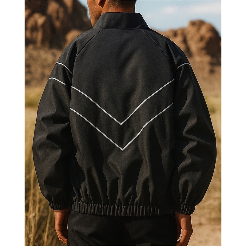 Men's Outdoor Jacket Hiking Jacket rain coat Outdoor Waterproof Quick Dry Lightweight Breathable Hiking Outfits Hiking Clothes Spring Autumn / Fall Jacket Tennis Golf Running Solid Color Black Sky2