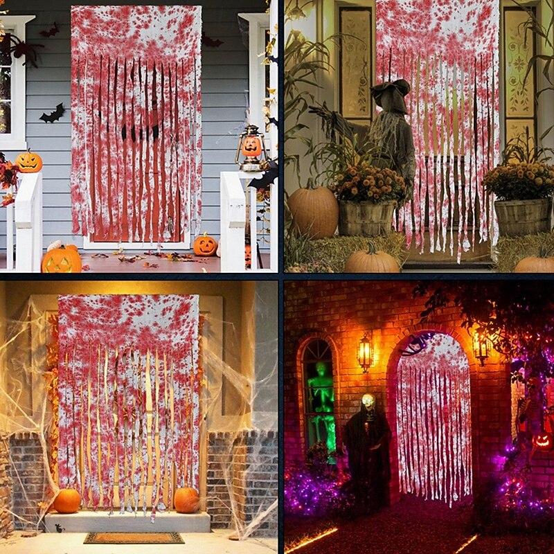 Halloween Decorations Decor Indoor Halloween Blood Weapon Banner Garland Banner Door Curtain for Halloween Party Decorations Halloween Bathroom Decor4