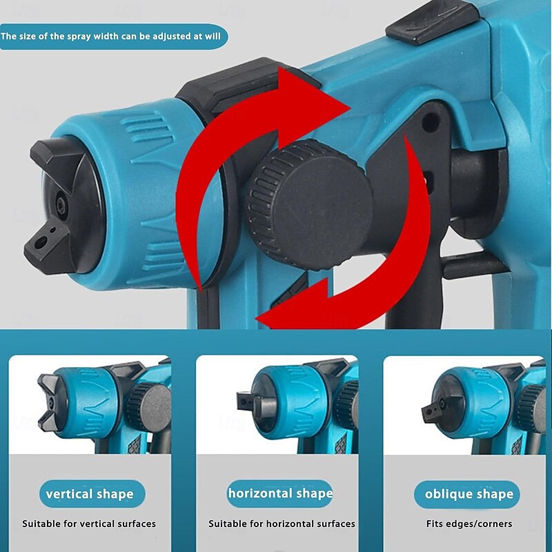 800W Cordless Paint Sprayer with 5 Nozzles, Two Batteries for House Paint, Furniture, Home Interior Decor, Cars, Cabinets, Fences, Walls, Cabinets and More, High Power Spray Gun2