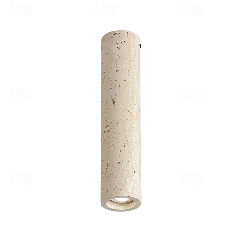 Natural Marble Ceiling Lighting Fixture Mid Century Modern Mount Lamp Vintage Rustic Small Hallway Ceiling Light Cylinder Stone Farmhouse Close To Ceiling Light For Bathroom Kitchen Porch2