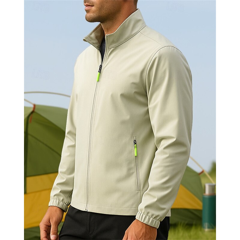 Men's Hiking Jacket Sport Jacket Rain Coat Outdoor Waterproof Lightweight Breathable Hiking Outfits Hiking Clothes Spring Autumn / Fall Jacket Tennis Golf Running Solid Color Black Ivory Navy Blue3