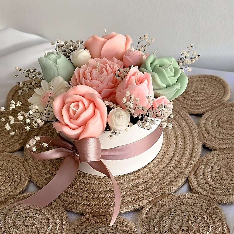 5pcs Peony Daisy Tulip Rose & Flower Bud Silicone Mold - Valentine'S Day Thanksgiving Christmas Halloween Easter Gift  DIY Candle & Soap Mold for Girlfriend & Mother  Perfect Home Decoration4