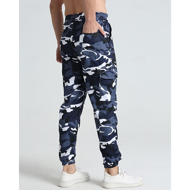 Men's Athletic Pants Sweatpants Joggers Trousers Pocket Drawstring Elastic Waist Camouflage Comfort Sports Outdoor Daily Fashion Casual Pink Red Micro-elastic3