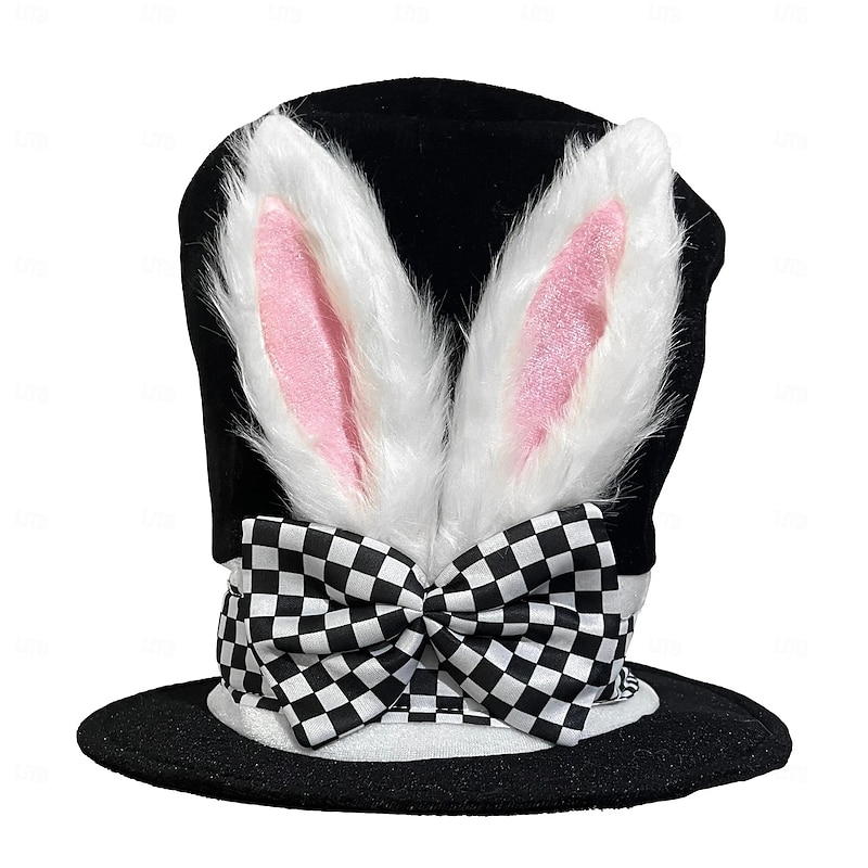 Alice in Wonderland Fairy Tale Mad Hatter White Rabbit Hat Accessories Top Hat Storybook Characters Cosplay Movie Cosplay for Unisex Kids Adults' Halloween Carnival World Book Day Performance2