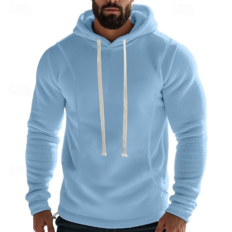 Men's Hoodie Pullover Hoodie Sweatshirt Fleece Hoodie Tactical Black Army Green Khaki Dark Gray Light Blue Hooded Plain Drawstring Sports & Outdoor Casual Daily Streetwear Cool Sportswear Fall4