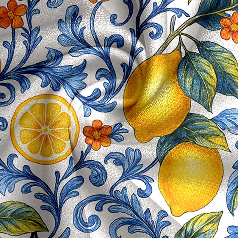 Men's Fruit Lemon Tropical Plants Summer Hawaiian Shirt Button Up Shirt Aloha Shirt Short Sleeve Shirt Turndown Hawaiian Vacation Holiday Beach Wear Blue Dark Green Green S M L2