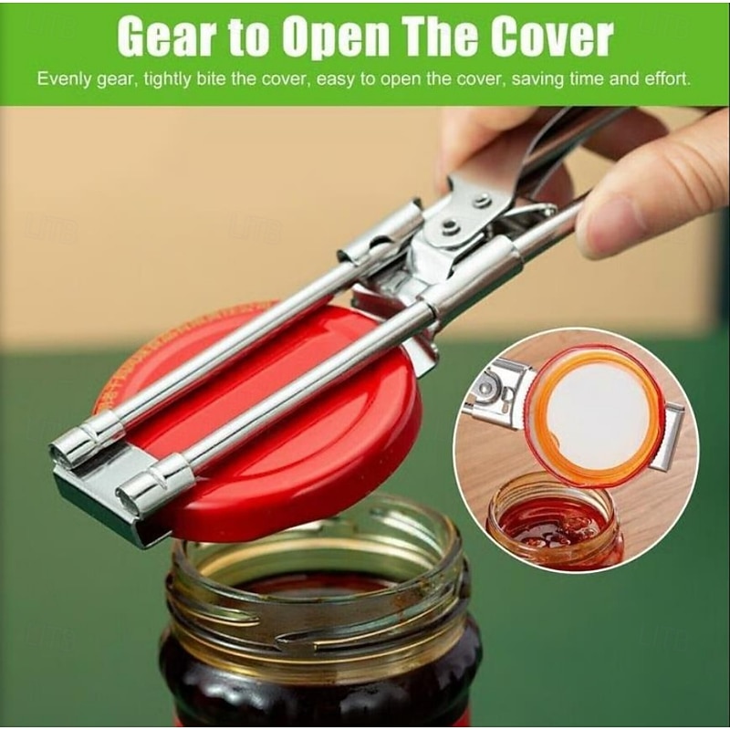 Adjustable Stainless Steel Jar Opener, Gripper Tight Lid Opener for Seniors with Arthritis and Kids, Multifunctional Jam Bottle Opener Tool for Kitchen, Easy Twist Can Opener4