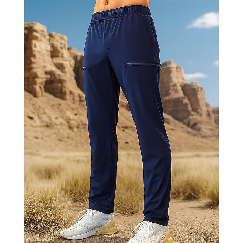 Men's Hiking Pants Trousers Hiking Trousers Outdoor Regular Fit Waterproof Quick Dry Lightweight Breathable Pants / Trousers Elastic Waist Black Royal Blue Camping / Hiking Golf Running S M L XL XXL3