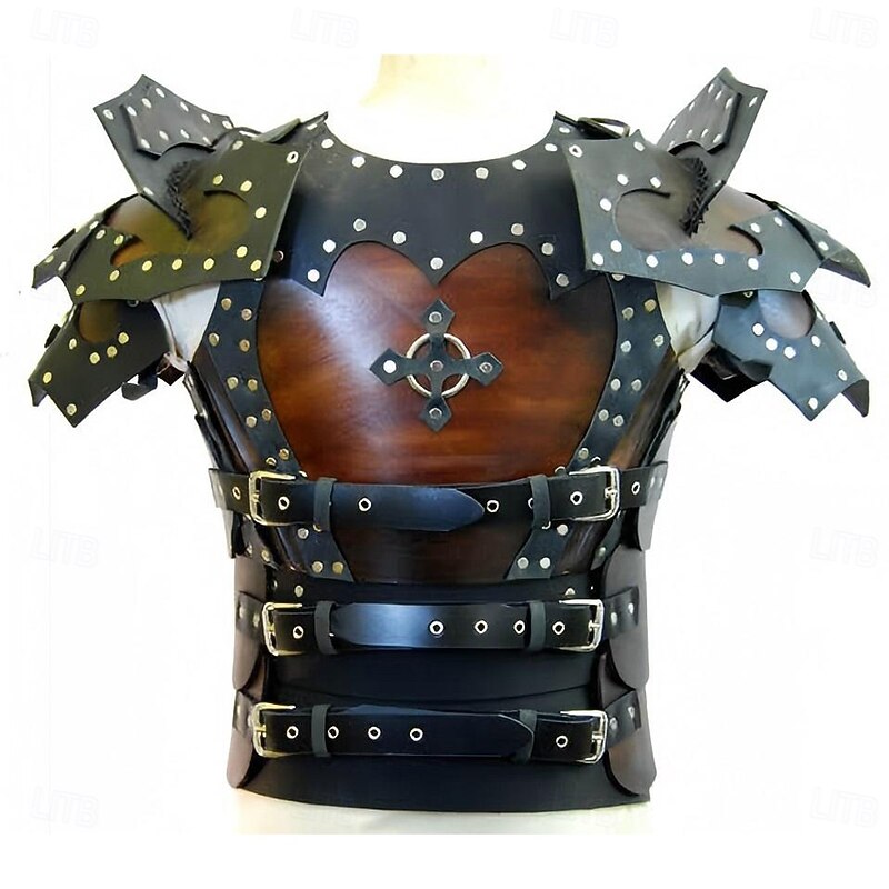 Retro Vintage Medieval Renaissance Armor Vest Chest Guard Knight Ritter Viking Elven Fancy Dress Men's Viking Halloween Carnival Masquerade Party Renaissance Fair LARP Adults' Chest Guard All Seasons4