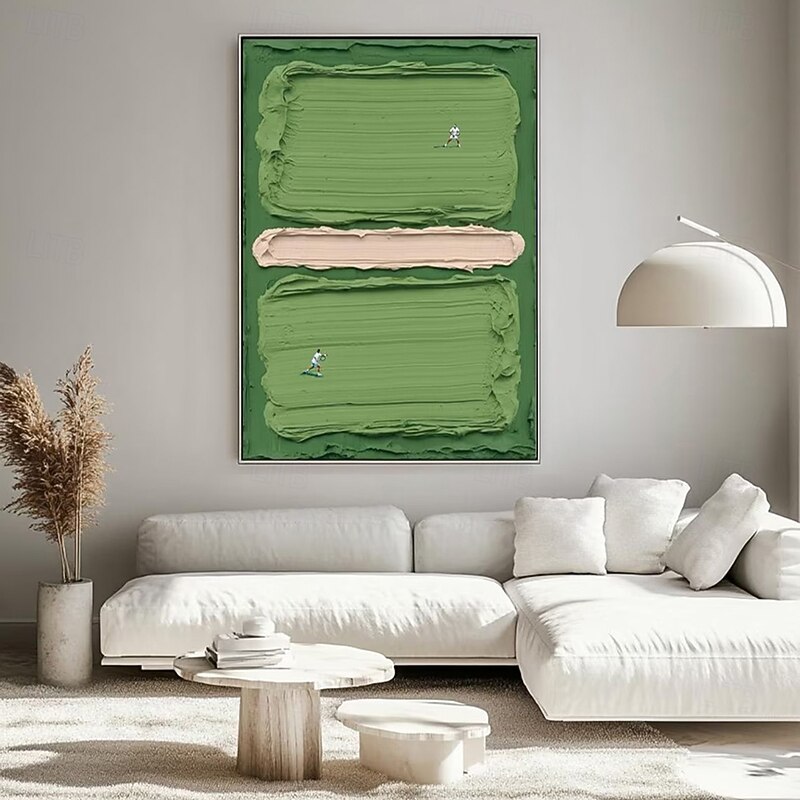 Mintura Hand Painted Green Tennis Court Oil Paintings on Canvas Modern Abstract 3D Textured Wall Art Picture For Home Decoration Ready To Hang With Stretched Frame2