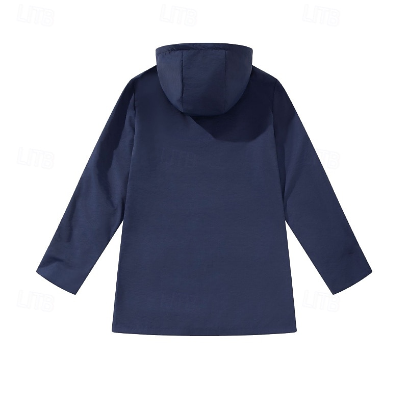 Women's Hoodie Jacket Waterproof Rain Jackets Rain Coats Waterproof Warm Zipper Pocket Fashion Casual Plain Daily Wear Weekend Zipper Long Hooded Regular Fit Long Sleeve Outerwear Black Yellow Pink3