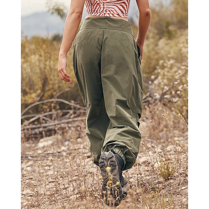 Women's Cargo Pants Pants Trousers Fashion Streetwear Full Length Natural Solid Colored Pocket Comfortable Micro-elastic Sports & Outdoor Daily Wear Army Green Summer Spring Regular Fit2