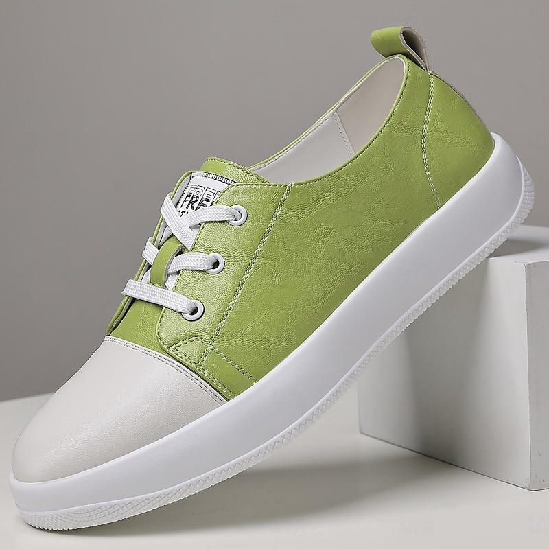 Men's Blue Faux Leather Sneakers with White Rubber Sole – Comfortable Lace-Up Sneakers for Sports, Travel and Casual Wear4