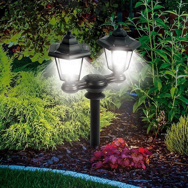 2-in-1 Double-Head Solar Hexagonal Palace Lamp Wall Lamp & Floor Lamp Flexible Combination for Use Outdoor Waterproofs Decorative Solar Power LED Security Lamp for Patio Garden Backyard Lawns4