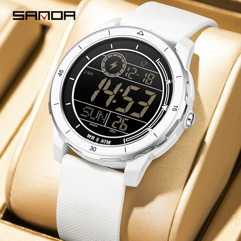 SANDA New 2205 Luxury Student Electronic Watch Outdoor Sports Waterproof Night Light Countdown Student Electronic Digital Watch3