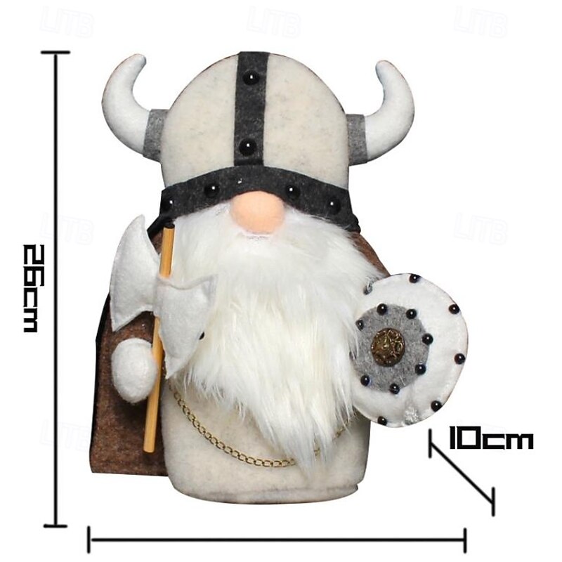 Medieval Viking Gladiator Gnome Plush Doll, Faceless Elder Warrior Stuffed Figurine, Nordic Knight Plush Decor Toy2