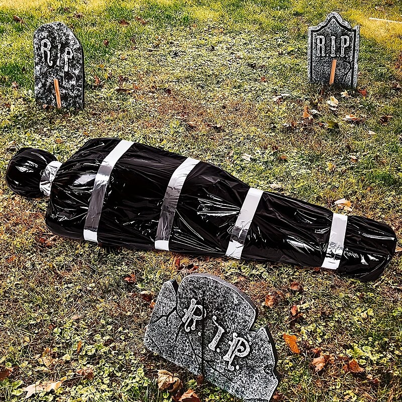 Spooky Halloween Fake Corpse Prop - Outdoor Hanging Dead Victim Decoration with Inflator Tape & Rope Included Bag Holiday Decoration4