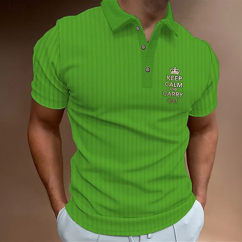 Men's Plain Waffle Polo Shirts Short Sleeve Lapel Fashion Basic Comfortable Athleisure Casual Daily Buttons Soft Summer Fuchsia Purple Brown2