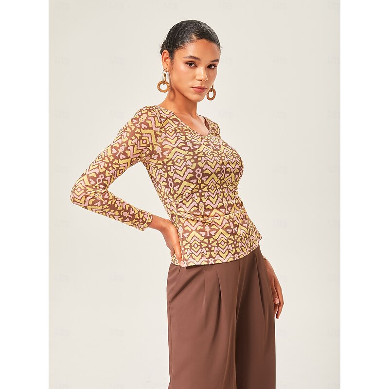 Vintage V-Neck Stretch Base Layer Top3