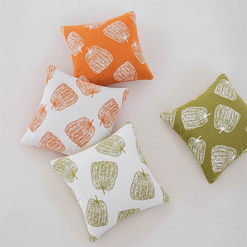 Pumpkin Pillow Covers 18 "x18, Fall Throw Pillows Covers, Orange Pillow Covers, Thanksgiving  Halloween Throw Pillow Covers, Velvet Accent Pillows Covers for Couch Farmhouse Home Decor3
