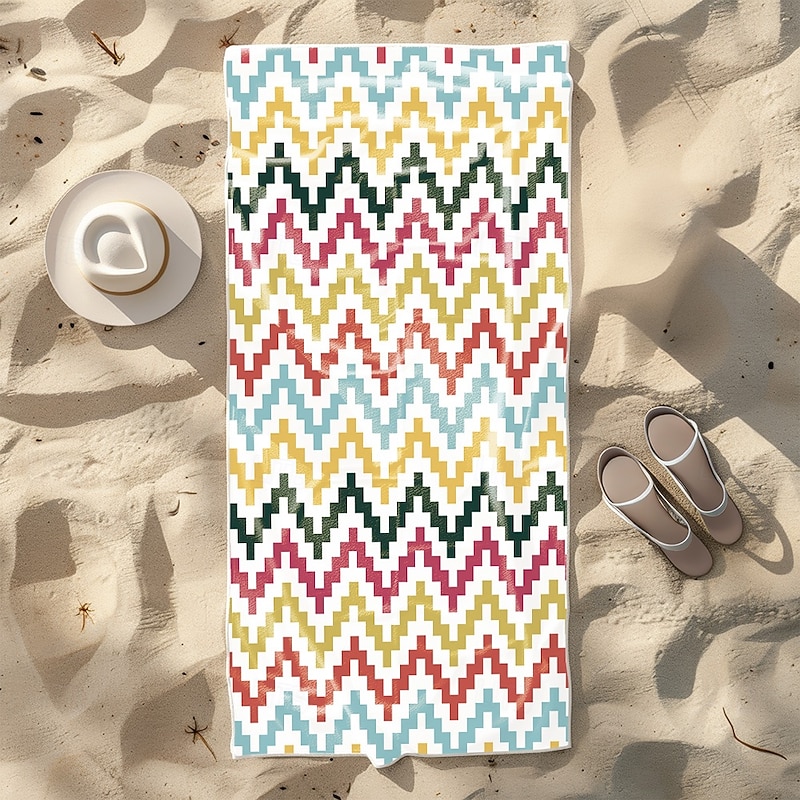 Soft and Absorbent Beach Towel - Lightweight, Quick-Dry, Sand-Free Design for Beach, Pool, and Travel3