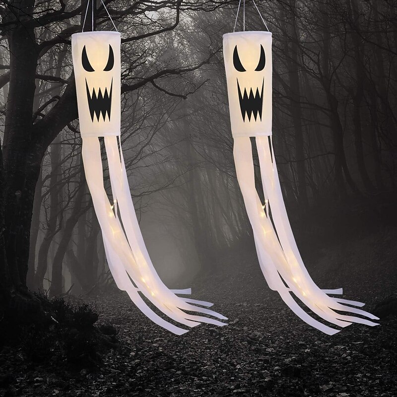 Halloween Windsock Flag 39 Inch Spooky Cartoon Flag Wind Socks Pumpkin Bat Ghost Monster Outdoor Hanging Decoration for Home Yard Patio Lawn Garden Tree Party Decoration4