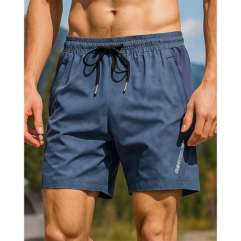 Men's Hiking Shorts Hiking Trousers Camouflage Summer Outdoor Regular Fit Waterproof Windproof Quick Dry Lightweight Shorts Elastic Waist Dark Grey Black Tennis Golf Running S M L XL XXL