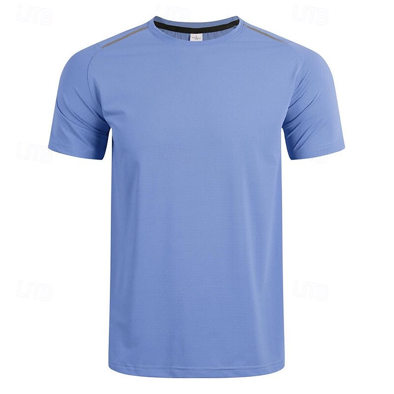 Men's Solid Colored Tennis Tee Sports Tee Reflective Strip Breathable Tennis Golf Pickleball Tee Tshirt Black White Blue Tennis Clothing4
