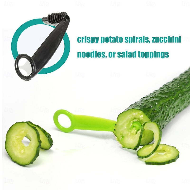 Kitchen Spiral and V-Shaped Tools, Spiral Slicer Blade Hand Slicer Cutter Potato Cucumber Vegetables Spirals Knife Kitchen Accessories Tool,Manual Screw Peelers Kitchens and Dining Toolings2