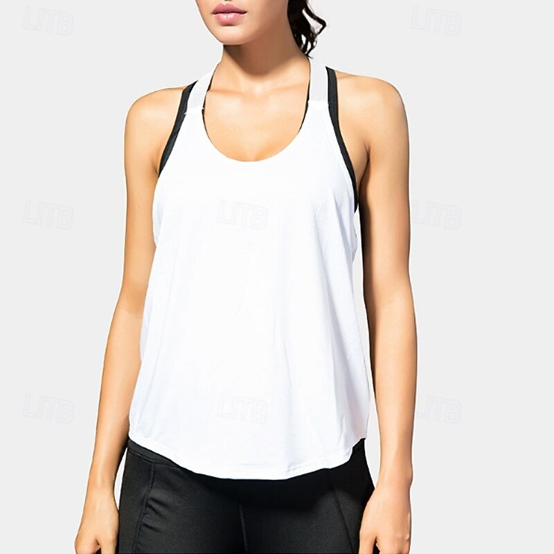 Women's pilates top Scoop Neck Lightwear Breathable Sweat-absorbent Sleeveless Sports Solid Color Top For Pilates Gym Zumba Loose Fit Activewear4