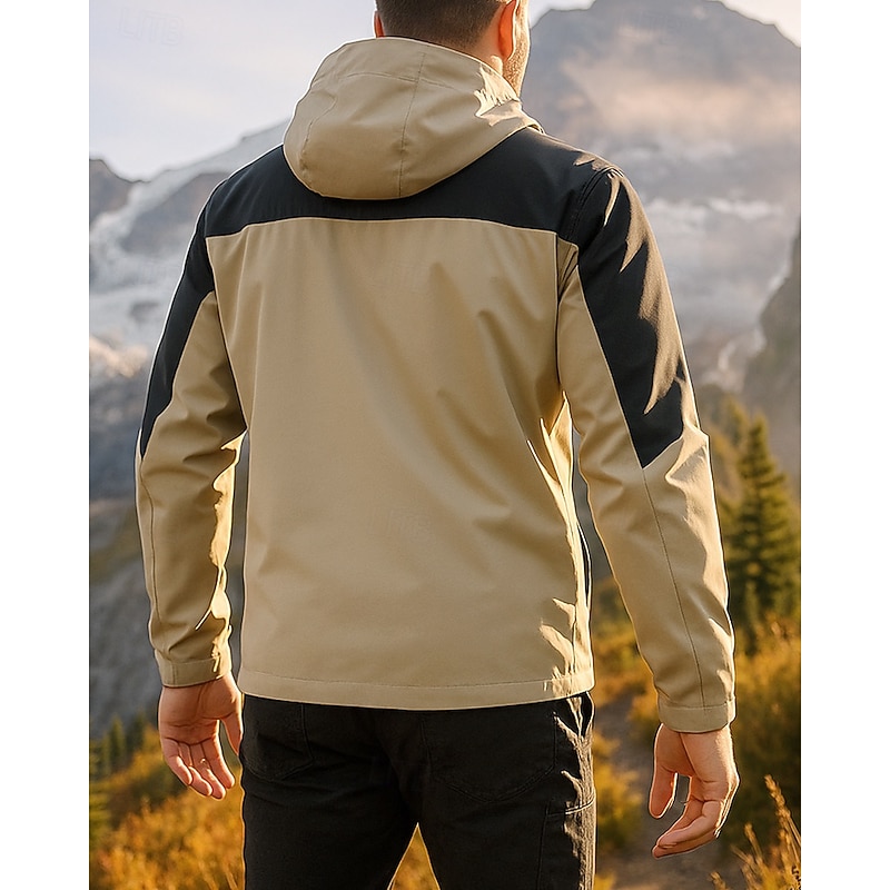 Men's Hiking Jacket Sport Jacket rain coat Outdoor Waterproof Breathable Quick Dry Lightweight Hiking Outfits Hiking Clothes Spring Autumn / Fall Jacket Tennis Golf Running Patchwork White Pink Red2