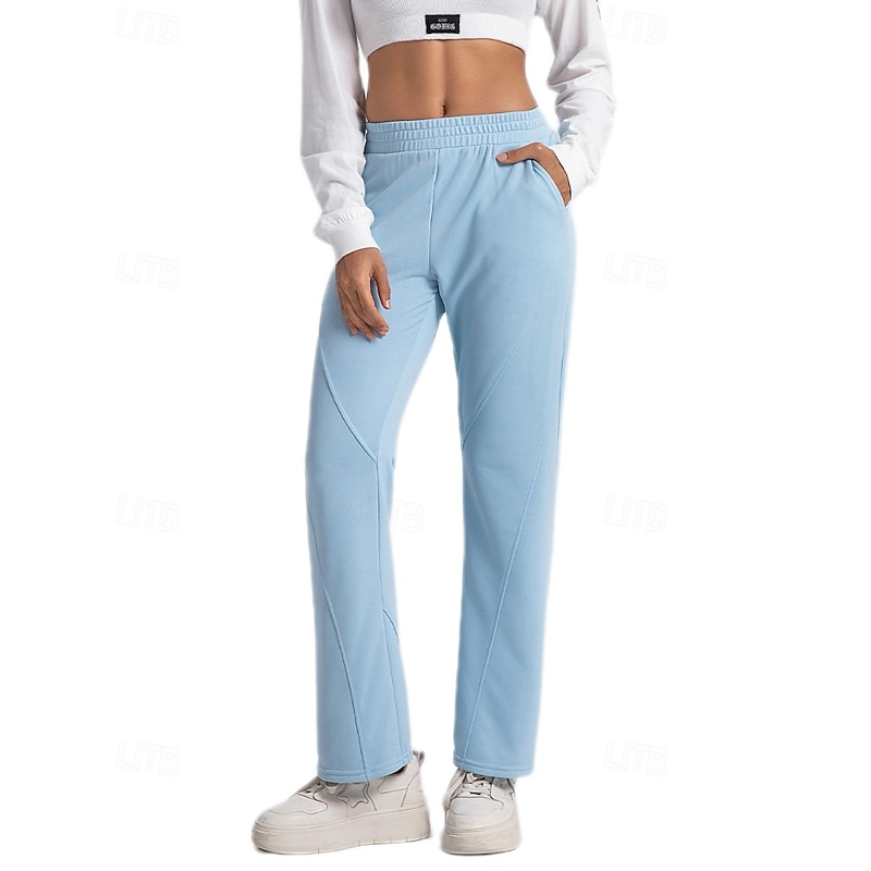Women's Sweatpants Track Pants Straight Leg Pants Pocket Bottoms Outdoor Sports & Outdoor Workout Windproof Moisture Wicking Pilates Running Yoga Regular Fit Sportswear Activewear Solid Colored Sky2