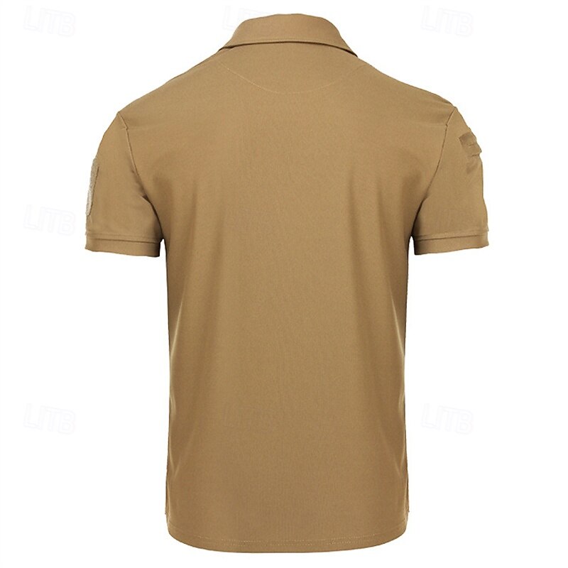 Men's Hiking top Hiking Polo Shirt Short Sleeve Turndown Top Outdoor Quick Dry Lightweight Breathable Polyester Black Army Green Khaki Tennis Golf Running4