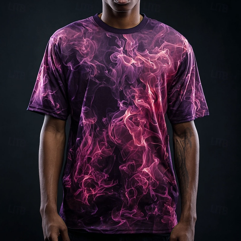 Halloween Men's Smoke T Shirt Short Sleeve T shirt 3D Print Crew Neck Shirt Gothic Street Casual Daily Yellow Red Purple Summer Spring All Seasons Clothing Apparel S M L XL XXL XXXL4