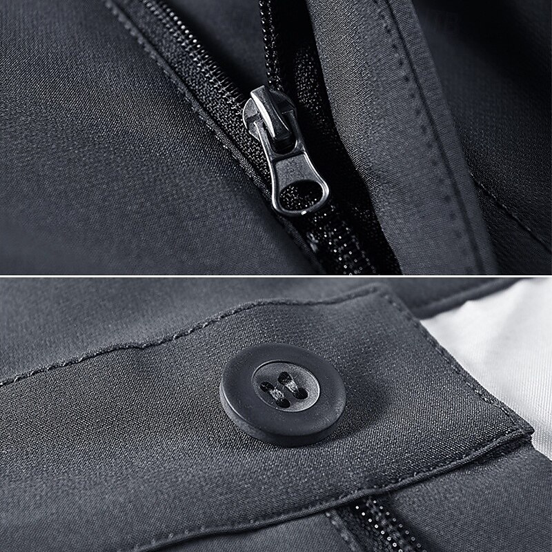 Men's Tactical Shorts Cargo Shorts Shorts Summer Shorts Elastic Waist Multi Pocket Flap Pocket Plain Comfort Wearable Knee Length Outdoor Sport Daily Fashion Casual Black Navy Blue3