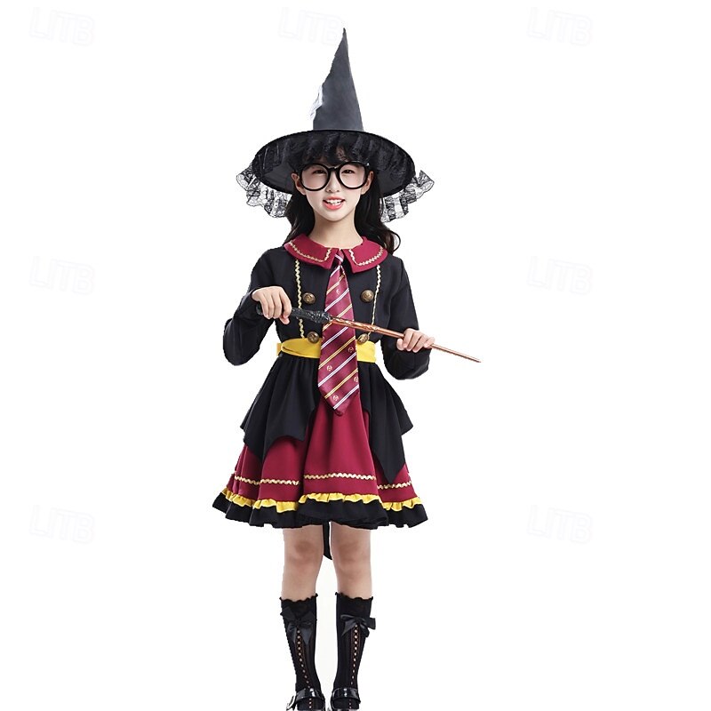 Magician Halloween Masquerade Halloween Kid's Girls' Halloween Carnival Performance Halloween Easy Halloween Costumes Dress Up3