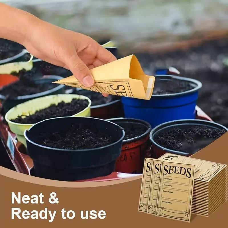 1 Set Garden Seed Storage Organizer Binder with 50 Self-Sealing Seed Envelopes, Seed Packet Storage Box for Seed Preservation and Organization3