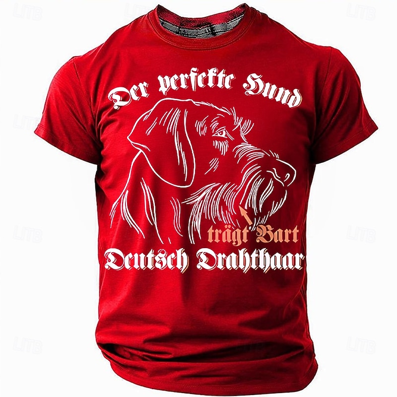 Mens German Wirehaired Pointer T-Shirt - Short Sleeve 'The Perfect Dog Wears a Beard' Hunter Dog Lover Graphic Tee4