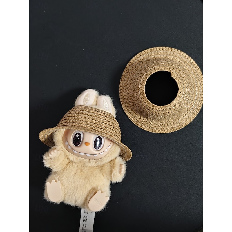 3 Pcs Mini Straw Hats for 17cm Vinyl Doll Natural Miniature Straw Hat Doll DIY Craft Dollhouse Decoration Accessories3